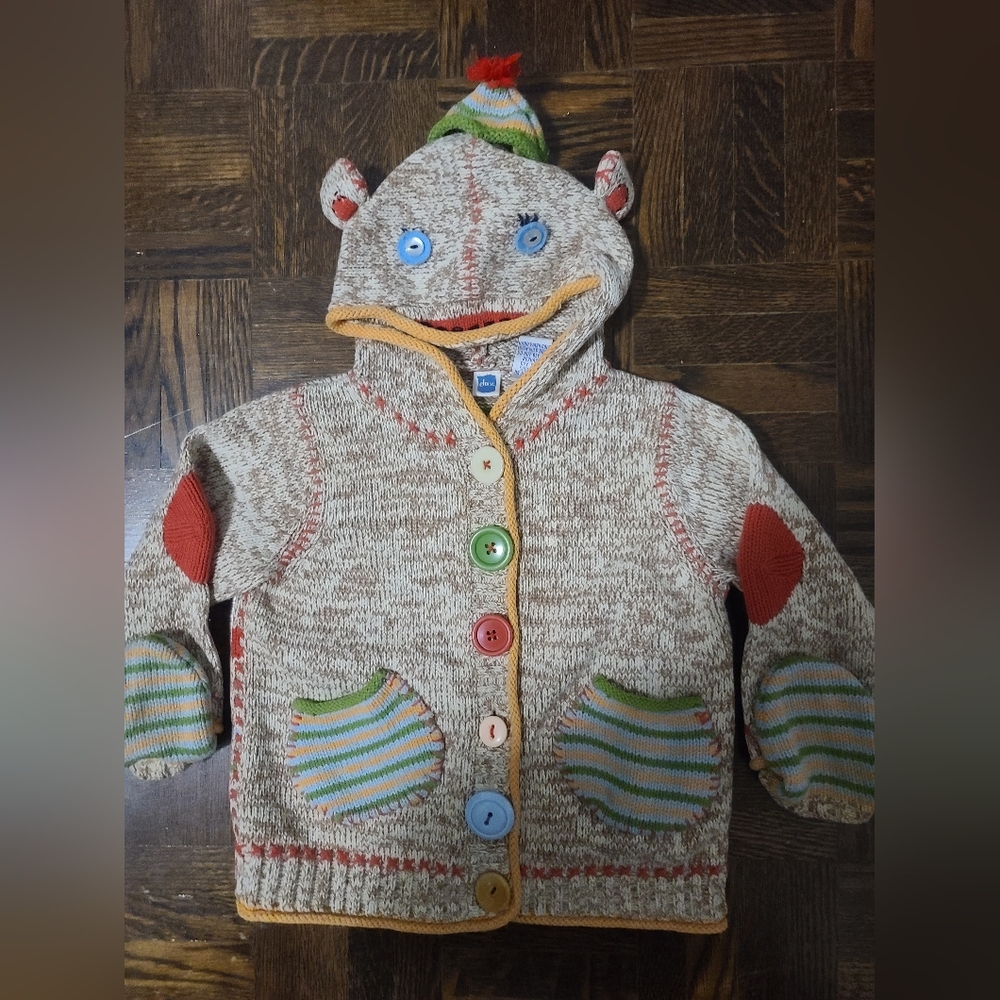 Eloise, Unisex, Multicolored Hooded Sweater, 12-18M